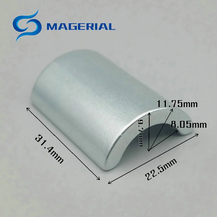 NdFeB дуговой сегмент OR11.75xIR8.05xW22.5xL31.4xH9 мм Двигатель магнит для генераторов ветряной турбины Неодимовый Постоянный магнит