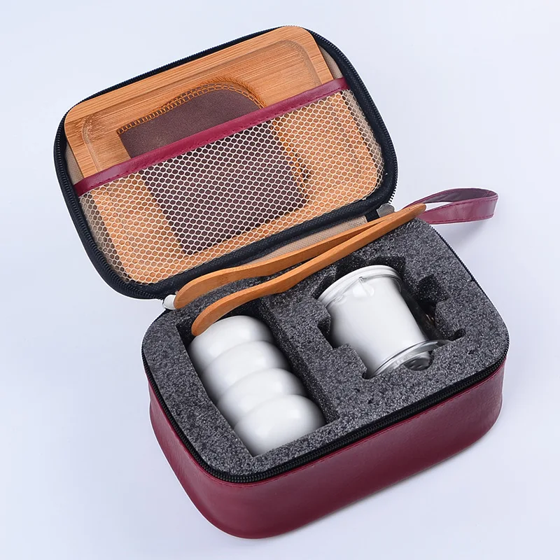 

SAMSUNG Ceramic Travel Tea Set Ding Ceramic a Pot of Four Cup Tea Bubble Logo Enterprise Gift Wholesale
