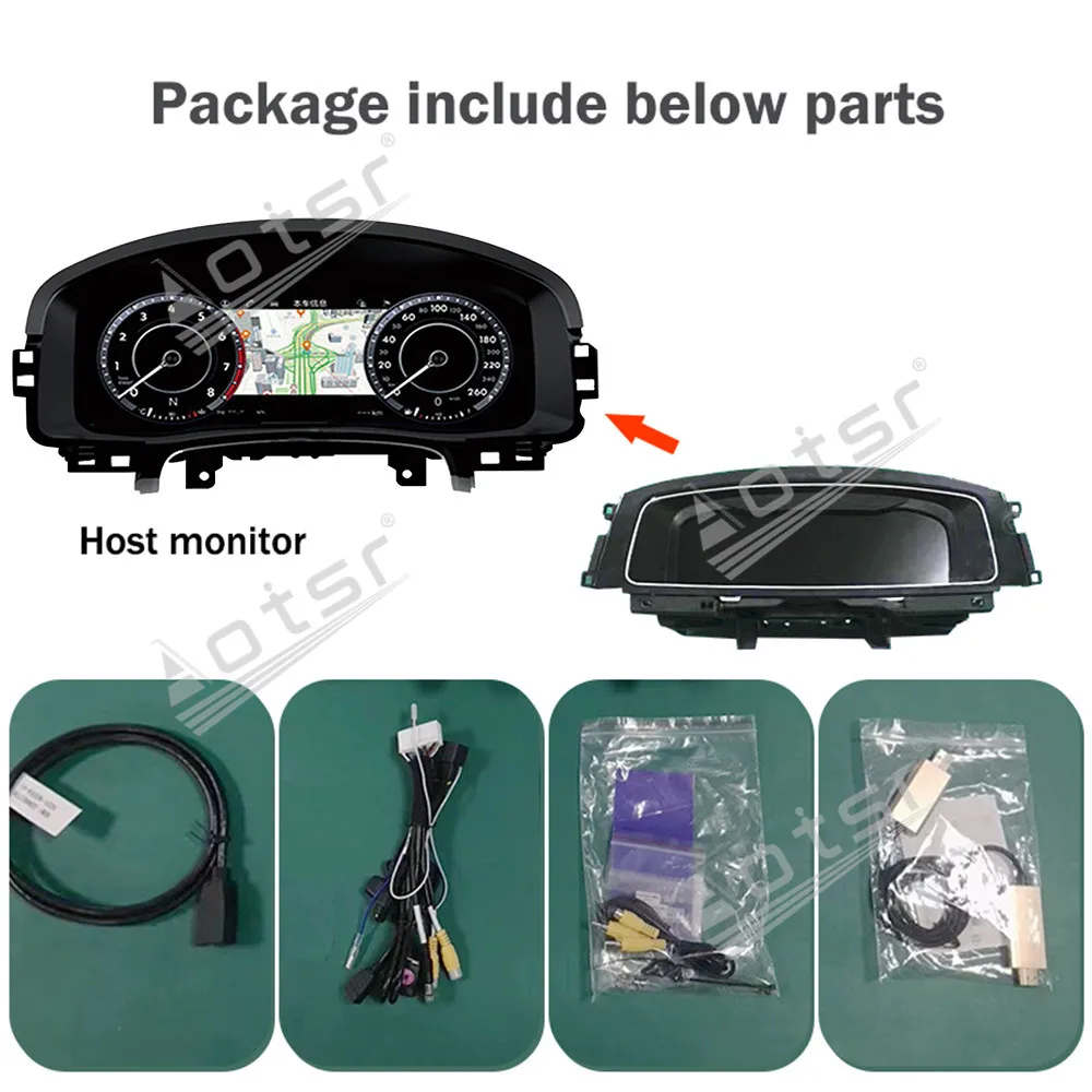 12.3“ LCD For VW CC Golf 7 GTI MK7 Passat B8 Variant Teramont Car Dashboard Instrument Display Multimedia Android Navi Head unit