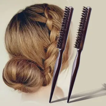 Billige 1 Stücke Haar Kamm Bürste Kopfhaut Massage Haar Styling Salon Pinsel Werkzeug Holz Griff Detangle