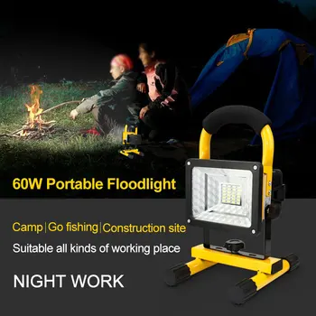 

60W 10000 Lumens LED Rechargeable Portable Spotlight Outdoor Searchlight Mobile Portable Work Site Flood Light Camping Lantern