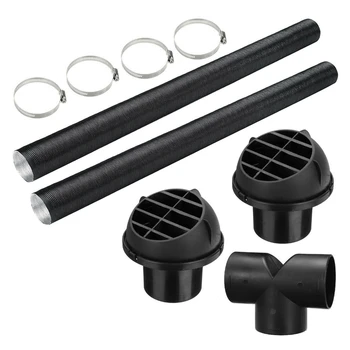 

75mm Car Auto Heater Pipe Duct T Piece Warm Air Outlet Vent Hose Clips Set for Parking Heater Webasto Eberspacher