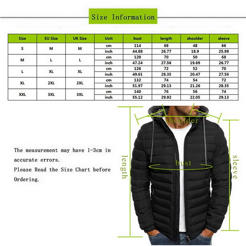 Seller Lightweight Warm Winter Jacket Men Parkas Men's Winter Jacket Solid Zipper Pocket Trench Cotton Hoody Parkas Male 2019 Clothing
