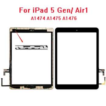 

30Pcs/lot For iPad Air1 For iPad 5 Gen Touch Screen Digitizer & Adhesive +home flexcable completed A1474 A1475 A1476