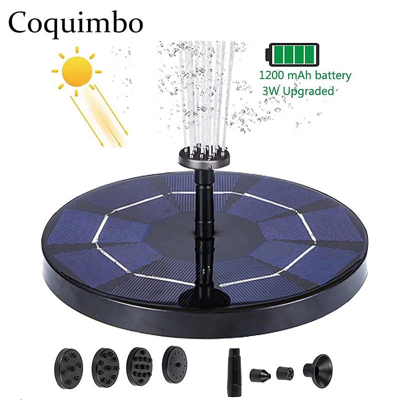 3W Solar Fountain Pump Water Floating With 12000mAh Battery Bird Bath Fish Tank Garden Decoration Outdoor | Дом и сад