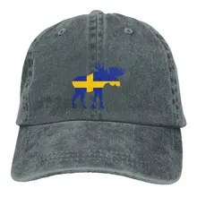 Джинсовая бейсболка Moose Sweden Flag Мужская бейсболка регулируемая бейсболка