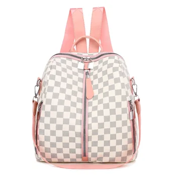 

Fashion Women Backpack Leather Plaid Female Bags Trendy Leisure Small Bagpack for Teenager 2020