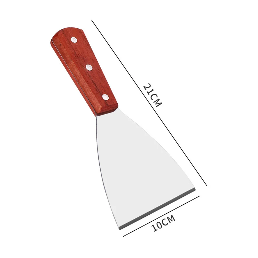 Metal Spatula For Cast Iron Skillet Stainless Steel Grill Spatula Slotted Turner Fish With Wood Handle