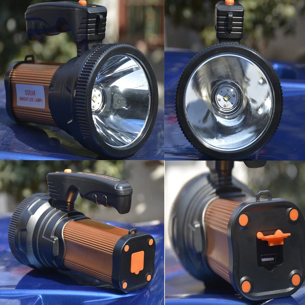 Прочная аккумуляторная супер яркий прожектор УФ ручной водонепроницаемый наружный фонарик для кемпинга