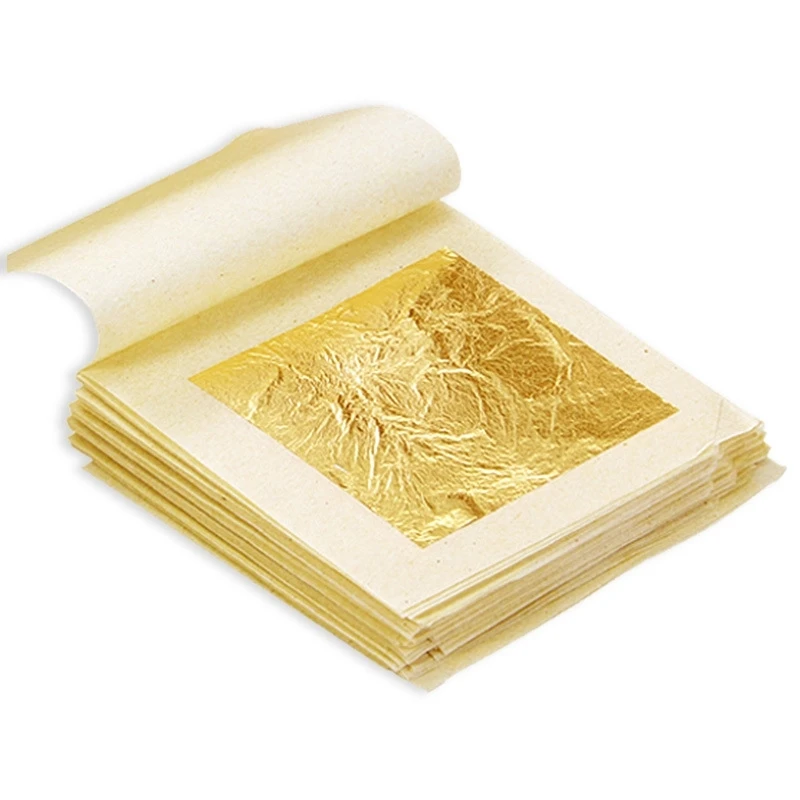 

Edible Gold Leaf Sheets 10 Sheets 4.33x4.33cm 24K Pure Genuine Facial Gold Foil for Cooking Cakes Chocolates Decoration