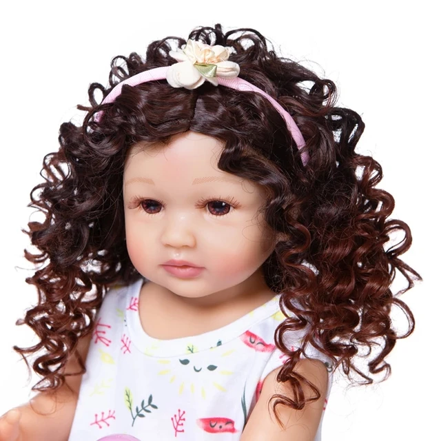 Fashion Curly hair Wig for 22inch Silicone Reborn Baby Doll Long