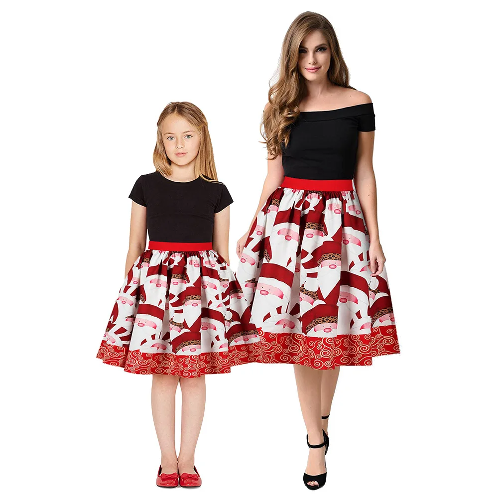 

Christmas Family Matching Clothes Mother Daughter Dresses Sisters Kids Pettiskirt Mommy and Me Clothes M304