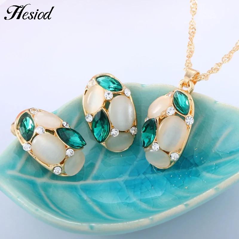 Green Crystal Jewelry Set Jewelry Sets Green Stones Blue Natural