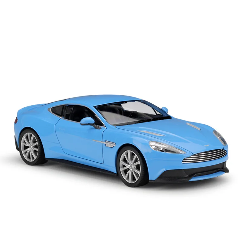 WELLY литая модель автомобиля 1:24 Масштаб спортивный автомобиль Aston Martin Vanquish симулятор металлический сплав гоночная игрушка автомобиль для мальчика Подарочная коллекция - Цвет: Blue