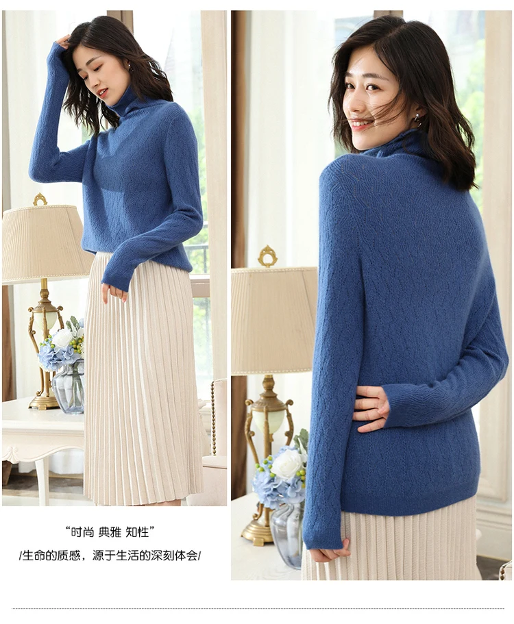 New Arrival Women sweater cashmere Knitted Pullovers Ladies Jumpers 4colors Turtleneck Print Standard Clothes