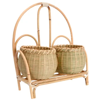 

1PC Hand-woven Bamboo Flower Basket Rattan Woven Flower Arrangement Vase