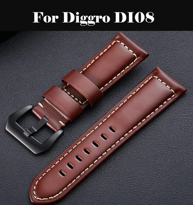 

Mens Strap Watch Band 18mm 19mm 20mm 21mm 22mm 24mm Genuine Leather Strap For Watch Strap Replacements For Diggro DI08
