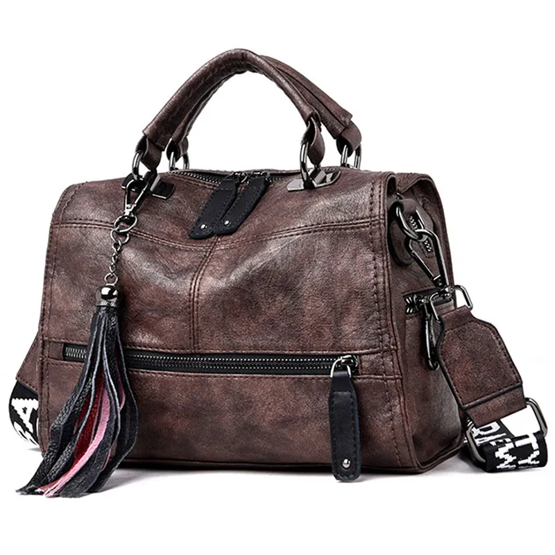 

Hot Vintage Leather Tassels Luxury Handbags Women Bags Designer Handbags High Quality Ladies Hand Shoulder Bags For Women 2020