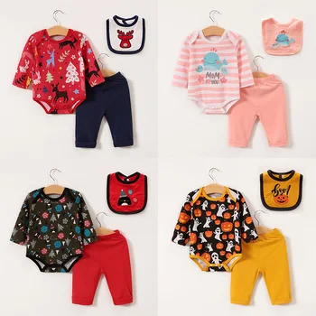 

Christmas Toddler Autumn Boys and Girls Clothing Habers Europe America Christmas Baby Siamese Clothes Baby Christmas Outfits