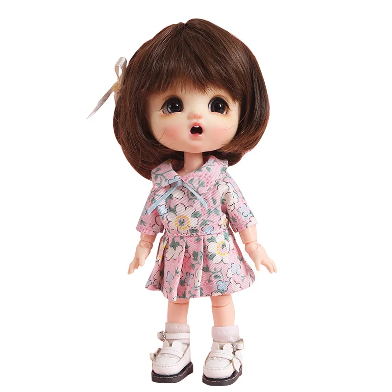 Ob11 кружевное платье в кукольном стиле с юбкой 1/12 bjd одежда для малышей красивый узел свинья Молли «Красная Шапочка» круглые детские год подарок