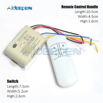 

3 Way Led Lamp Light Wireless Switch Wall Remote Control Switch ON/OFF 220V Digital Distance Control Switch Receiver Transmitter