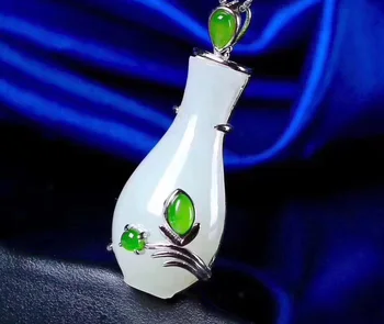 

White Jade, a lifelong ping-and-fall vase pendant