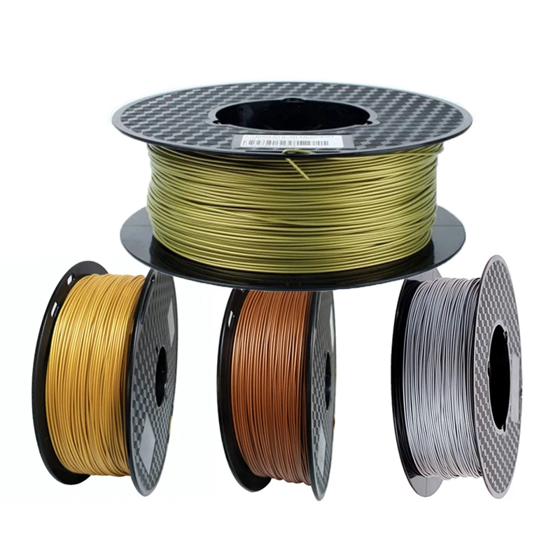 

Metal 3D Printer Filament PLA 1.75mm 0.5Kg Spool Metal Color Gold Silver Copper Bronze Metallic PLA Printing Materials 500g