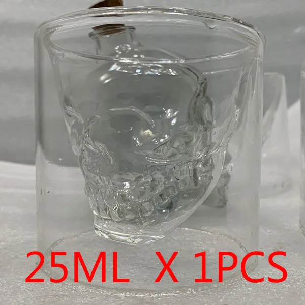 Хрустальный Таро череп стеклянная чашка вечерние прозрачные шампанское коктейль пиво кофе бутылка питьевой Бар Инструмент 1 шт 400/750 мл - Цвет: cup 25ML 1 PCS