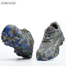 Летние ботинки; Мужская дышащая защитная обувь; светильник; безопасные рабочие ботинки; камуфляжная противоскользящая обувь; кожаная Рабочая обувь