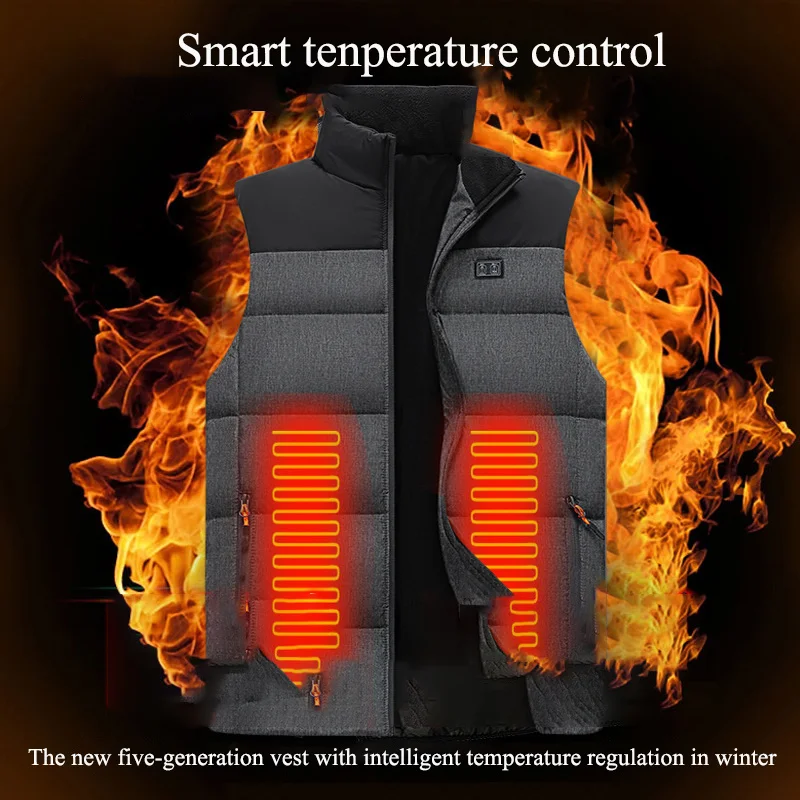 

New 11 Heated Graphene Vest Jacket Men Women Coat Clothes Intelligent Electric Heating Thermal Warm Clothes Winter Heated Hunt