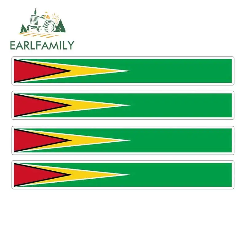EARLFAMILY 4 шт. автомобильные полоски наклейки с флагом для мотогонок на окно