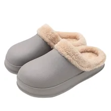 Теплые домашние тапочки унисекс с подкладкой; Водонепроницаемая Домашняя и уличная садовая обувь; домашние тапочки