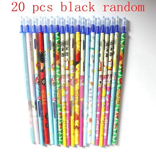 20Pc/Set Gel Pen Erasable Refill Office Magic Erasable Pen 0.5mm Blue Black Ink Pens Stationery School Writing Tool student Gift - Цвет графита: Черный