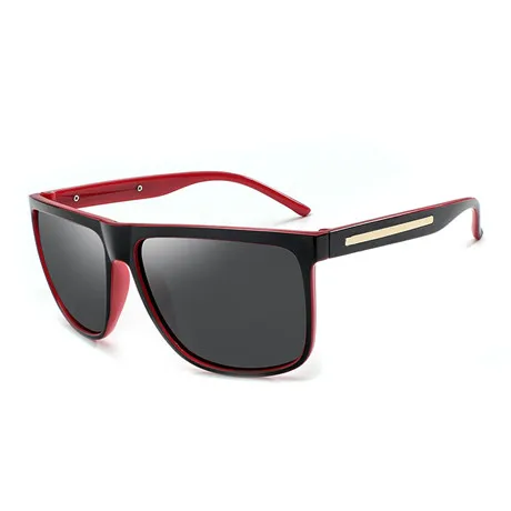 red black Glitztxunk квадратные Мужские поляризационные солнцезащитные очки Классические брендовые солнцезащитные очки для мужчин UV400 вождения черные очки Oculos Masculino - Цвет линз: red black