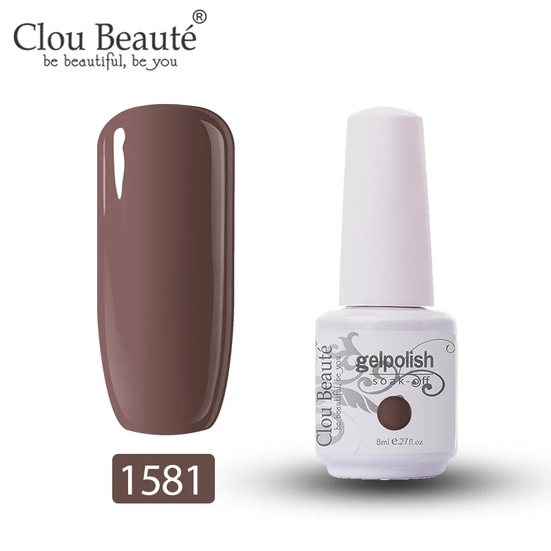 1581 Clou Beaute Гель-лак для ногтей Гибридный блеск для ногтей Цветной Гель-лак неоновый гель для ногтей 8 мл UV Vernis Полупостоянный праймер верхнее покрытие - Цвет: 1581