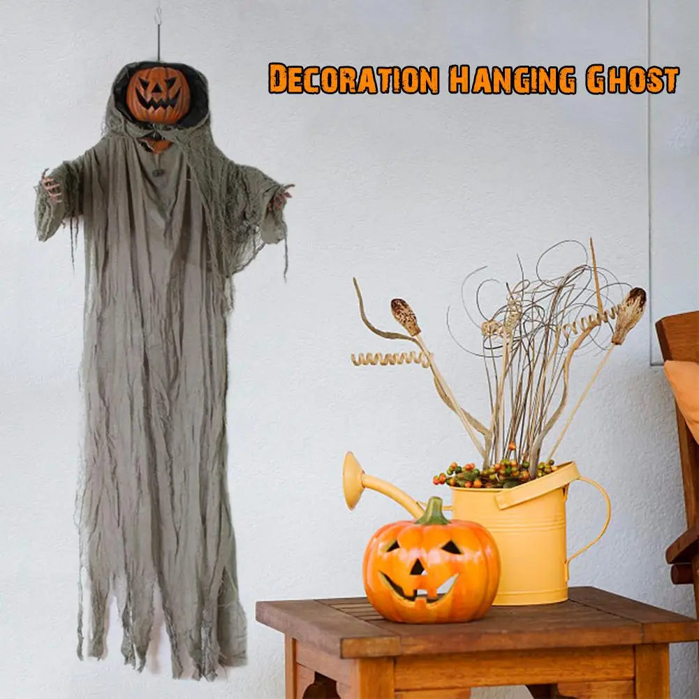

Halloween Pumpkin Ghost Sound Control Lamp Horror Door Hanging Ghost Lamp Party Halloween Decoration