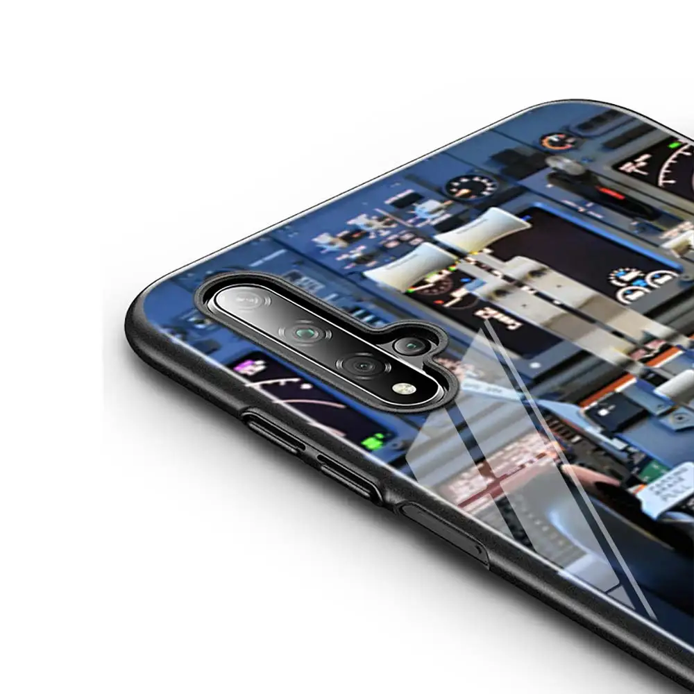 Черный чехол с отверстием для летающего самолета Huawei Honor 10i 9X 8X 20 10 9 Lite 8 8A 7A 7C Pro