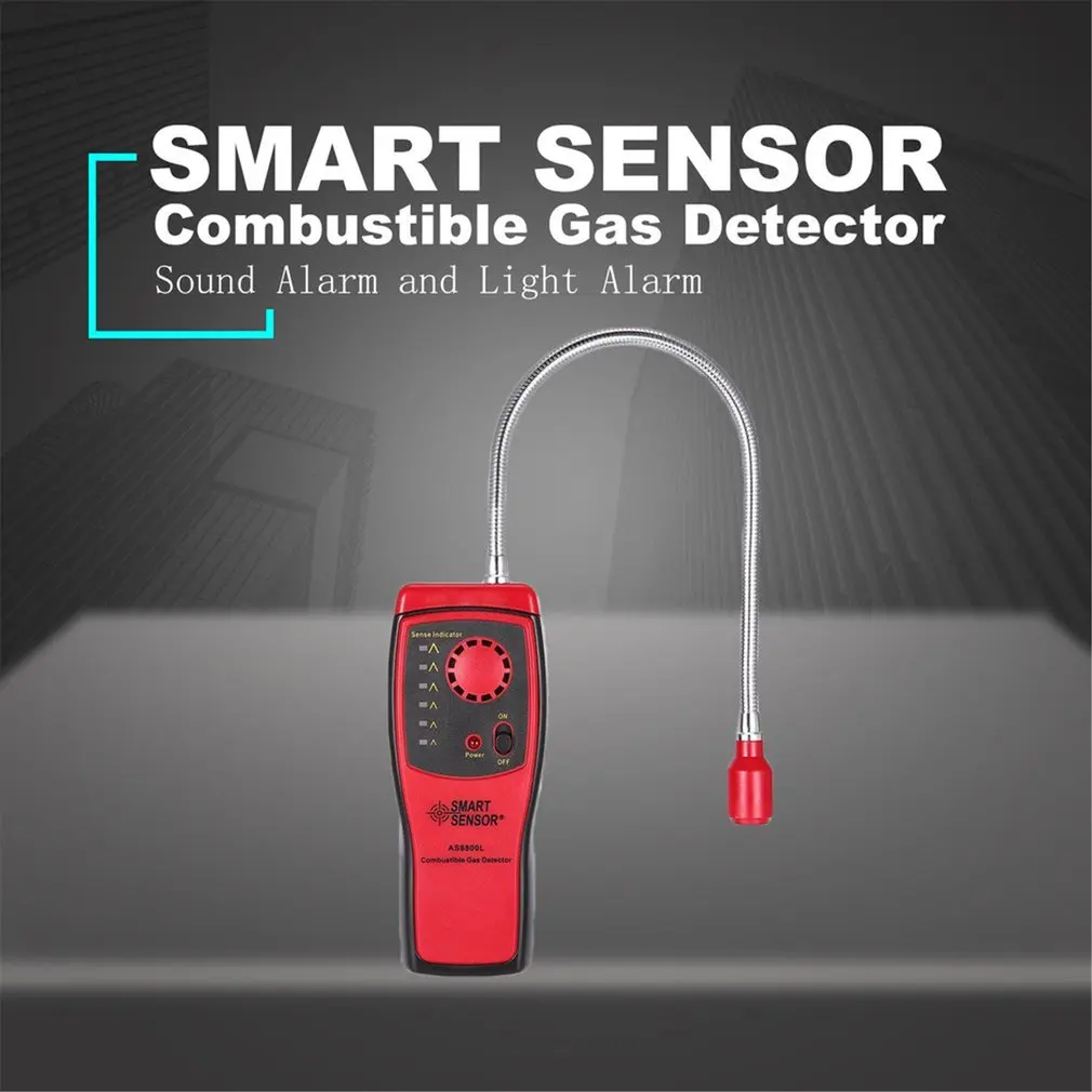 

AS8800L Combustible Gas Detector Flammable Natural Gas Leakage Tester Tool Methane Gas Leak Detector Analyzer Sound Light Alarm