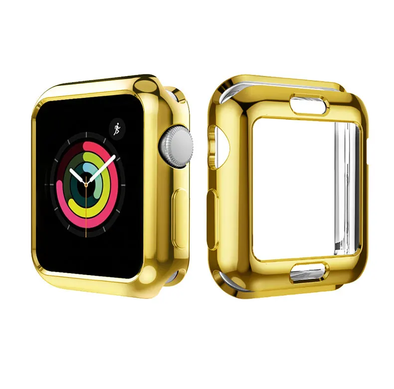 Чехол для Apple Watch case 42 мм 38 мм Мягкая Силиконовая защита для экрана чехол для iwatch series 3 2 1 все вокруг ультратонкий csae