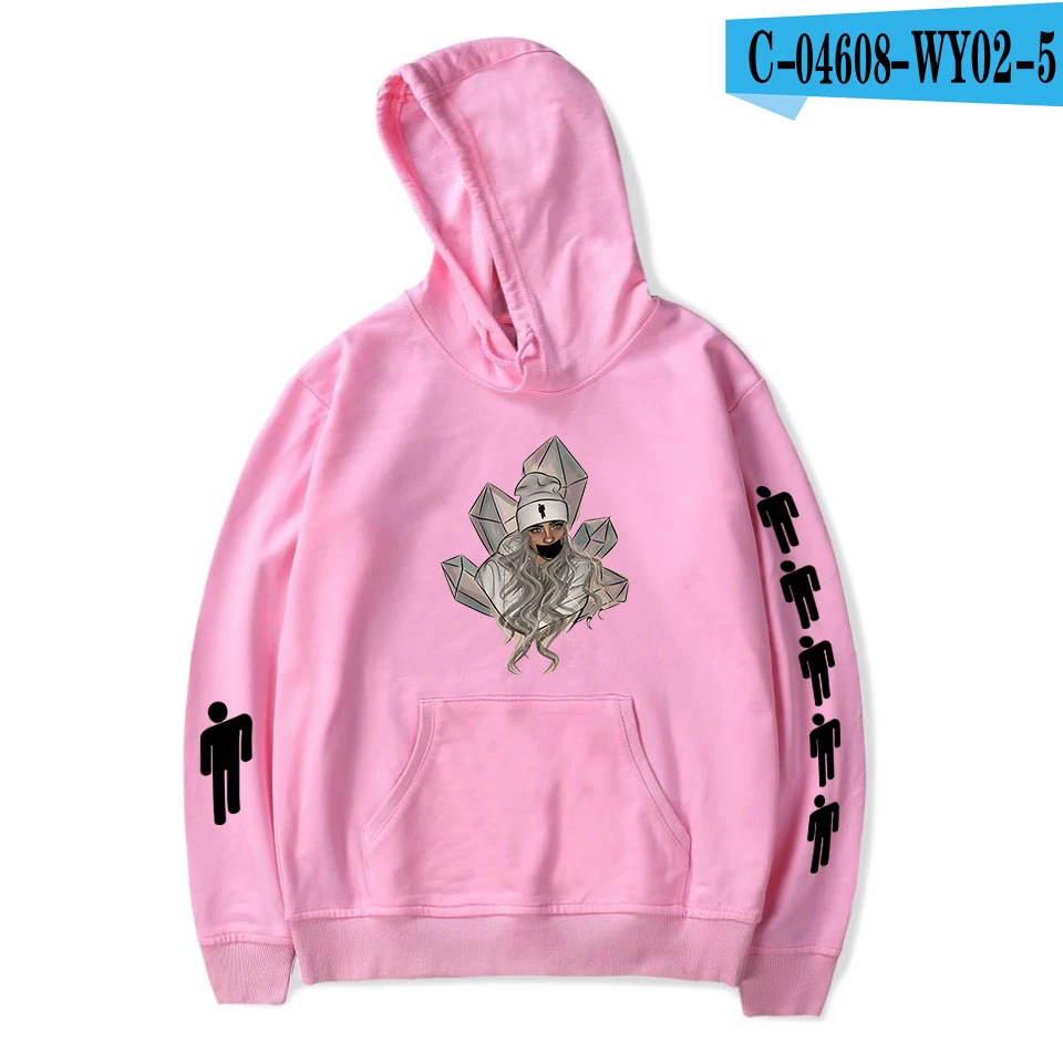 pink Осенние худи Billie Eilish для женщин и мужчин, модные пуловеры с капюшоном для девочек, уличная одежда с принтом Billie Eilish, повседневные Черные толстовки - Цвет: pink