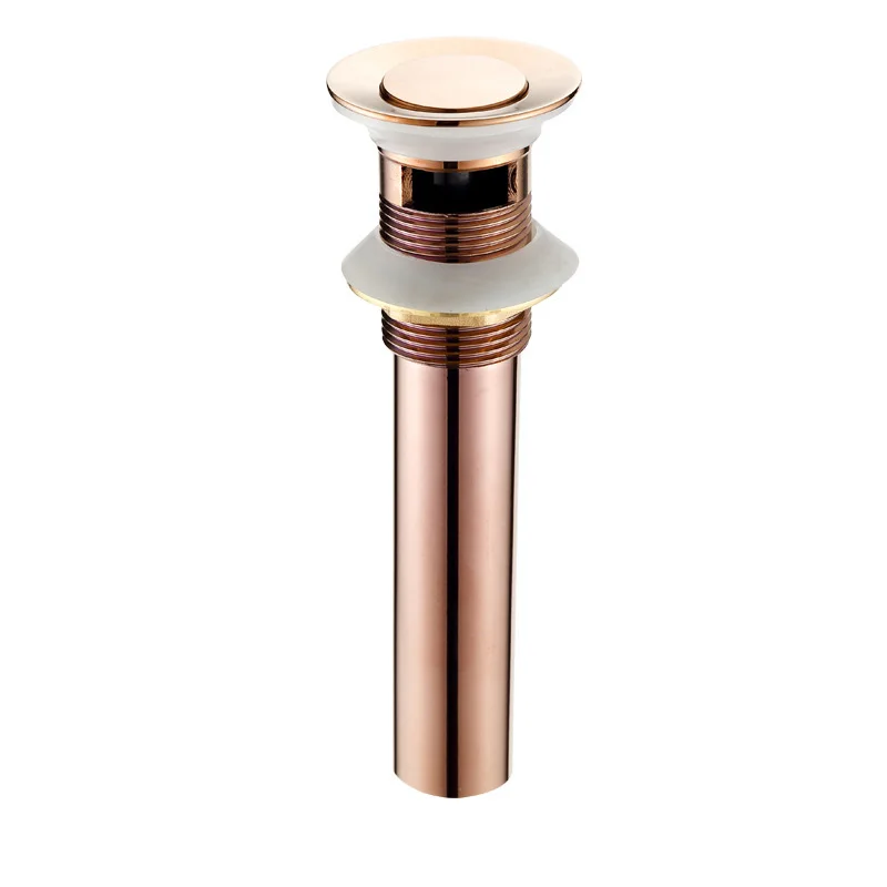 Sink Drain vessel Detachable Faucet Drainer Stopper Brushed Brass With/Without Overflow Vanity Bathroom