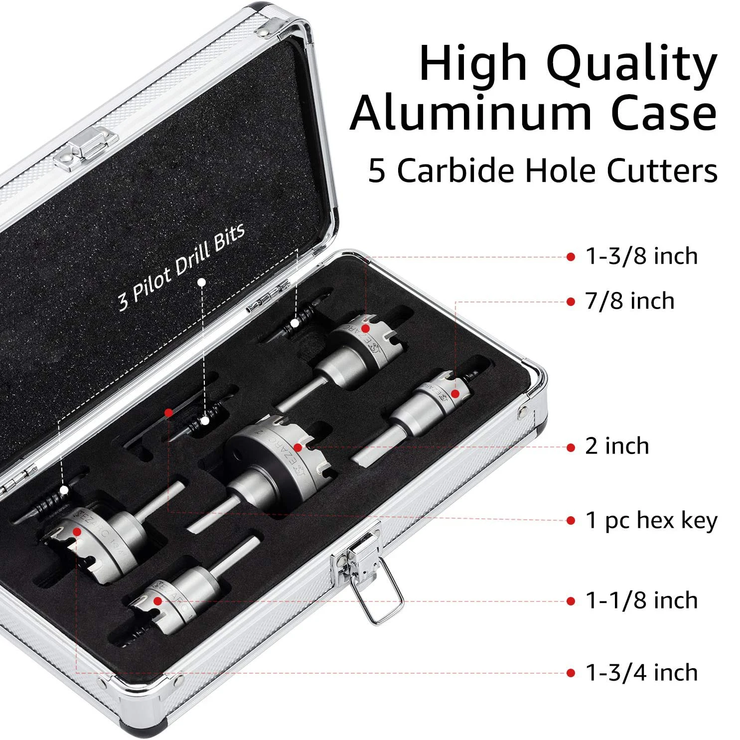 Ezarc Carbide Hole Cutter Set 9 Piece 