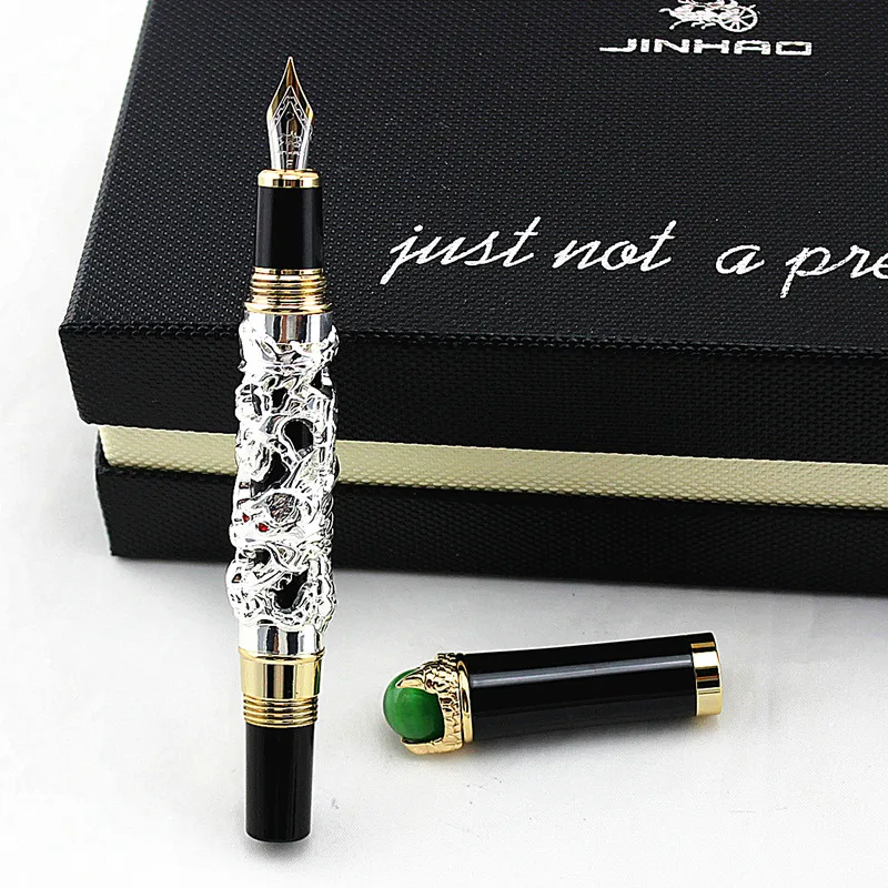 Jinhao зеленый драгоценный камень роскошный подарок искусственная ручка перьевая