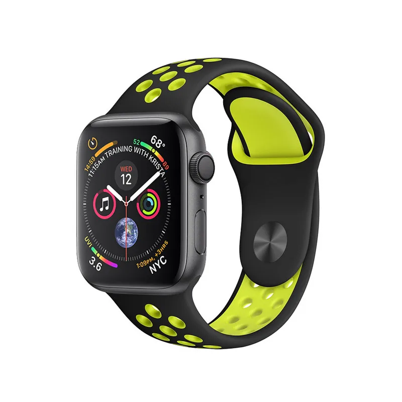 Силиконовый ремешок для apple watch 42 мм 38 мм correa iwatch 5 4 3 44 мм 40 мм спортивный браслет pulseira apple watch 5 4 аксессуары