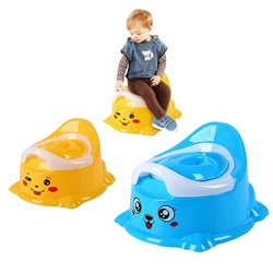 Bonito expressão dos desenhos animados portátil toalete do bebê potty assento de treinamento pote das crianças com capa de armazenamento destacável fácil de limpar 1 7y