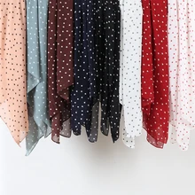 Женский цветочный пузырь шифон хиджаб шарф Обертывания мягкие длинные мусульманские платки в горошек шифоновые шарфы хиджабы