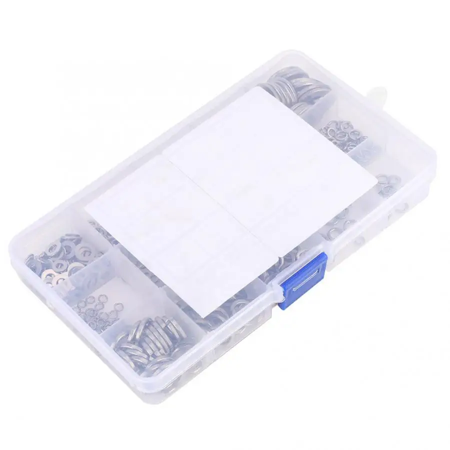

600PCS Stainless Washer Set Washer Stainless Steel Flat Elastic Washer Spring Gasket Hardware Lock Tools M2-M10 Screw Washer