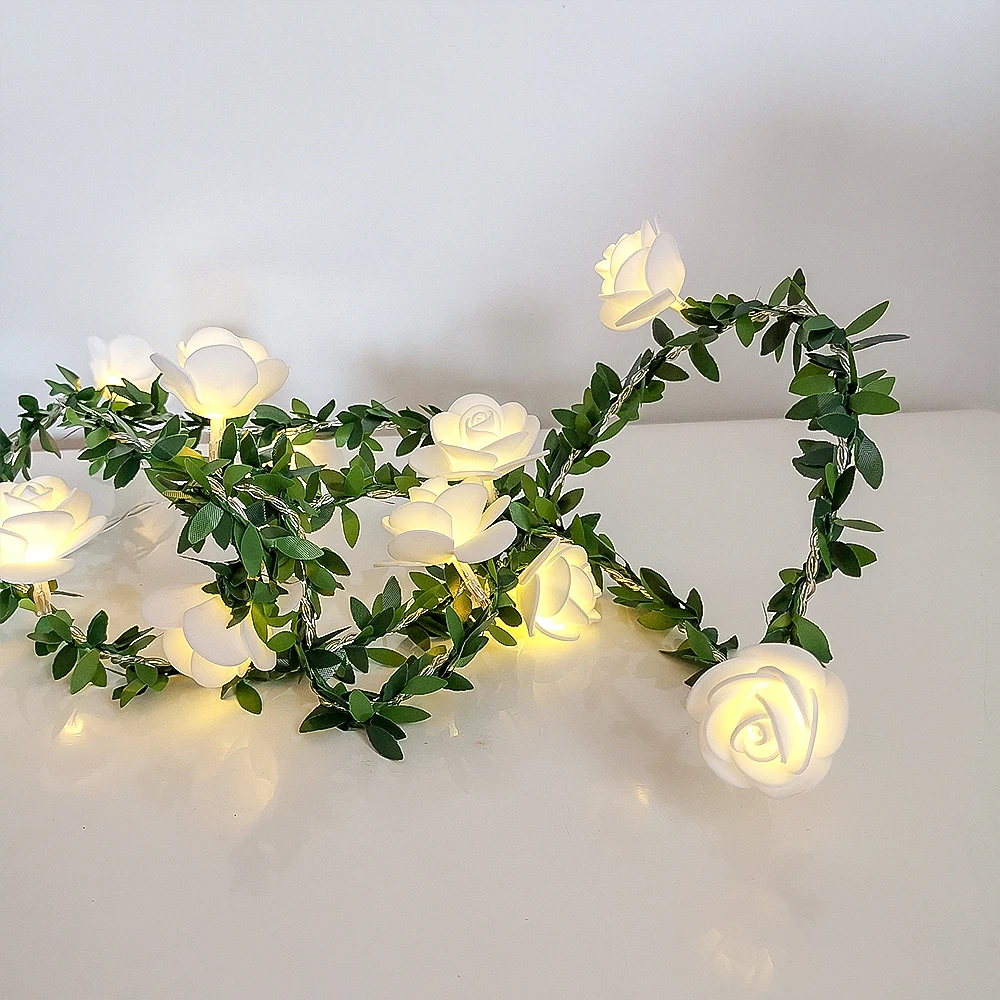 

1.5M/3M/6M LED Garland Artificial Flower Bouquet String Lights Rose Fairy Lights For Valentine's Day Wedding New Year Decoration