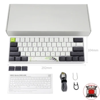 

Panda USB RGB LED Backlit Wired Mechanical Keyboard Waterproof Mini Gaming Keyboard 61 Keys Gateron Switchs for PC Mac