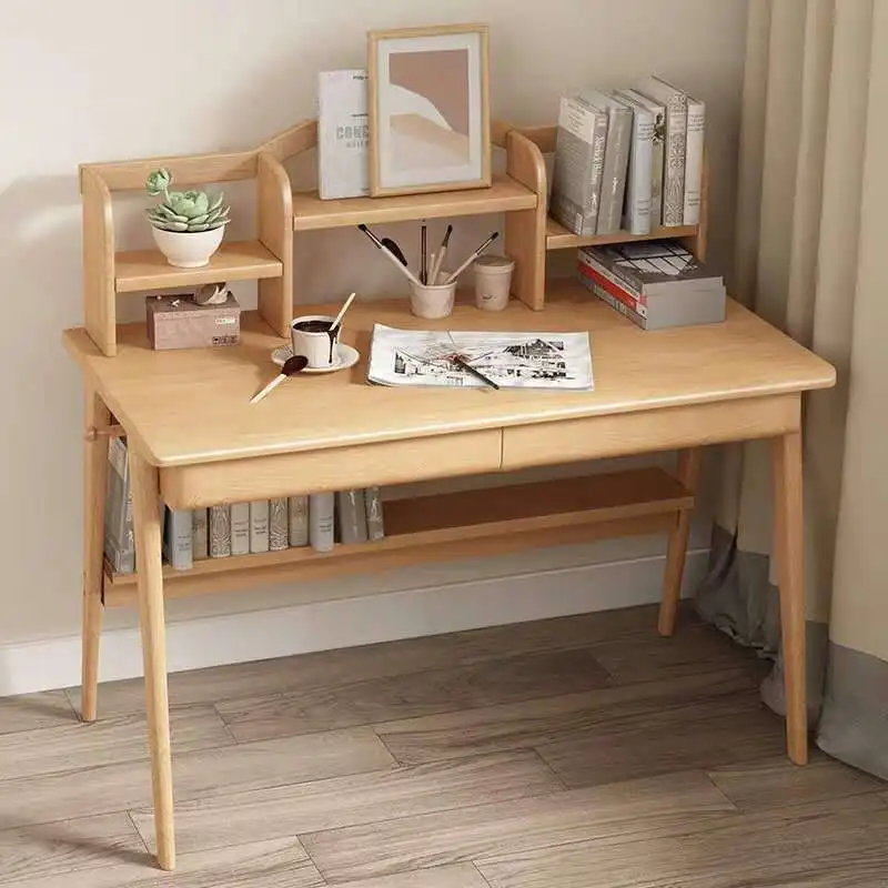

Northern European-Style Solid Wood Desk Simple Japanese Style Office Desk Children Students Writing Desk Desktop Computer Desk w